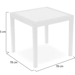 Tavolo da Esterno Bianco 4 Posti Tavolo Tavolo da Esterno Fisso 78x78x73h cm, Lunghezza Massima 78 cm Made in Italy - Frostproof