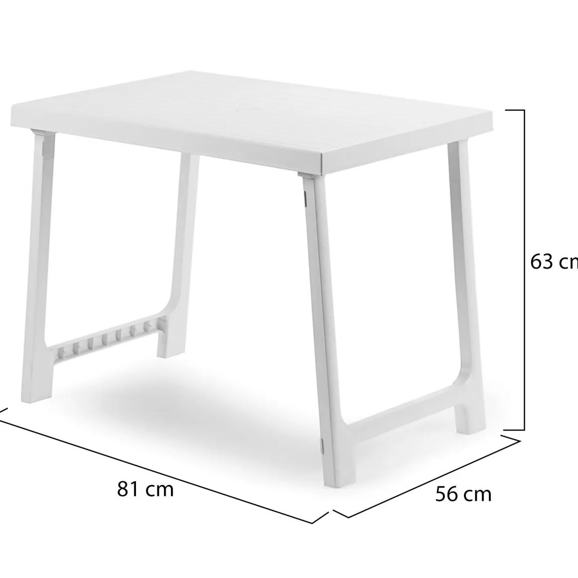 Tavolo da Esterno Bianco 6 Posti Tavolo Tavolo Fisso Rettangolare 81x56x63h cm, Lunghezza Massima 81 cm Made in Italy - Beechwood