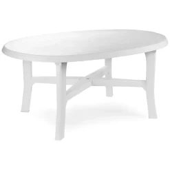 Tavolo da Esterno Bianco 6 Posti Tavolo Tavolo da Esterno Fisso 165x110x72h cm, Lunghezza Massima 165 cm Made in Italy - Simmsville