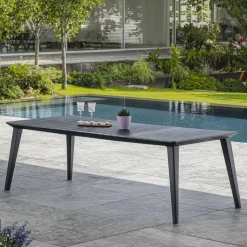 Tavoli Da Esterno > Dmora Tavolo da esterno Camrose, 235x98 h74 cm, Antracite Nero Antracite