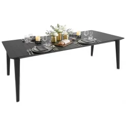 Tavoli Da Esterno > Dmora Tavolo da esterno Camrose, 235x98 h74 cm, Antracite Nero Antracite