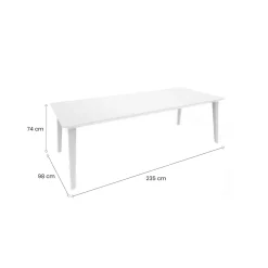 Tavolo da esterno Camrose, 235x98 h74 cm, Bianco