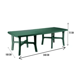 Outdoor > Dmora Tavolo da esterno Dhysa, 160x90h72 cm, Verde