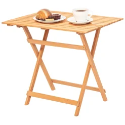 Tavolo da Esterno Marrone 4 Posti Tavolo Tavolino Pieghevole 80x60x72h cm, Finitura Effetto Doghe - Lestizza
