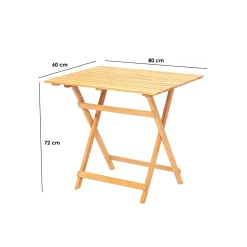 Tavolo da Esterno Marrone 4 Posti Tavolo Tavolino Pieghevole 80x60x72h cm, Finitura Effetto Doghe - Lestizza