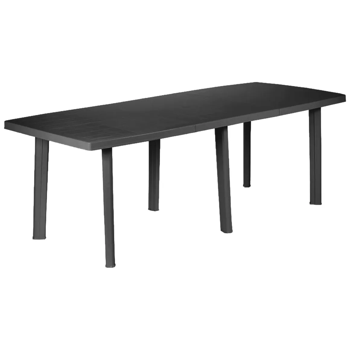 Tavolo da Esterno Nero Antracite 10 Posti Meccanismo Estensione Allunga Centrale 216x90x72h cm, Allungabile Made in Italy - Crossley