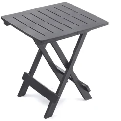 Tavolo da Esterno Nero Antracite 2 Posti Lunghezza Massima 44 cm 44x44x50h cm, Finitura Effetto Liscio Made in Italy - Elpino