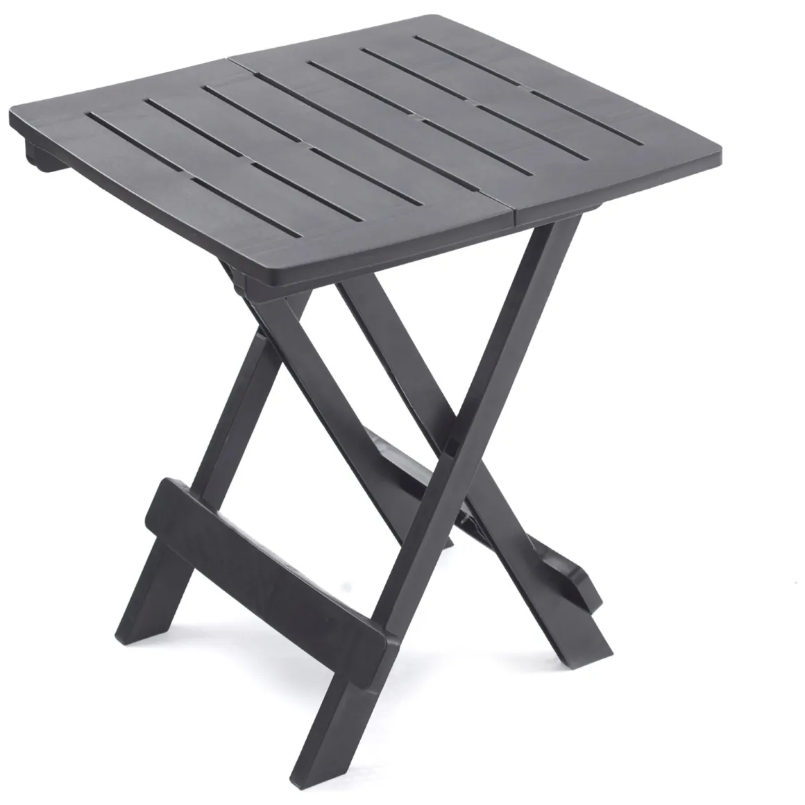 Tavolo da Esterno Nero Antracite 2 Posti Lunghezza Massima 44 cm 44x44x50h cm, Finitura Effetto Liscio Made in Italy - Elpino