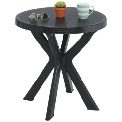 Tavoli Da Esterno > Dmora Tavolo da Esterno 2 Posti Lunghezza Massima 70 cm 70x70x72h cm, Finitura Effetto Liscio Made in Italy - Trimble Nero Antracite