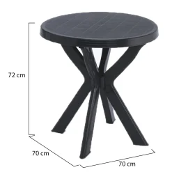 Tavolo da Esterno Nero Antracite 2 Posti Lunghezza Massima 70 cm 70x70x72h cm, Finitura Effetto Liscio Made in Italy - Lorwood