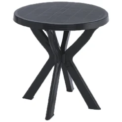 Tavolo da Esterno Nero Antracite 2 Posti Lunghezza Massima 70 cm 70x70x72h cm, Finitura Effetto Liscio Made in Italy - Lorwood