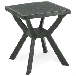 Tavolo da Esterno Nero Antracite 4 Posti Lunghezza Massima 70 cm 70x70x72h cm, Finitura Effetto Quadrettato Made in Italy - Straven
