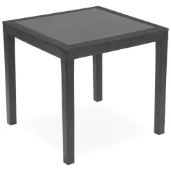 Tavolo da Esterno Nero Antracite 4 Posti Lunghezza Massima 78 cm 78x78x73h cm, Finitura Effetto Rattan Made in Italy - Frostproof