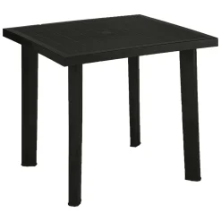 Tavolo da Esterno Nero Antracite 4 Posti Lunghezza Massima 80 cm 80x75x72h cm, Finitura Effetto Liscio Made in Italy - Tessner
