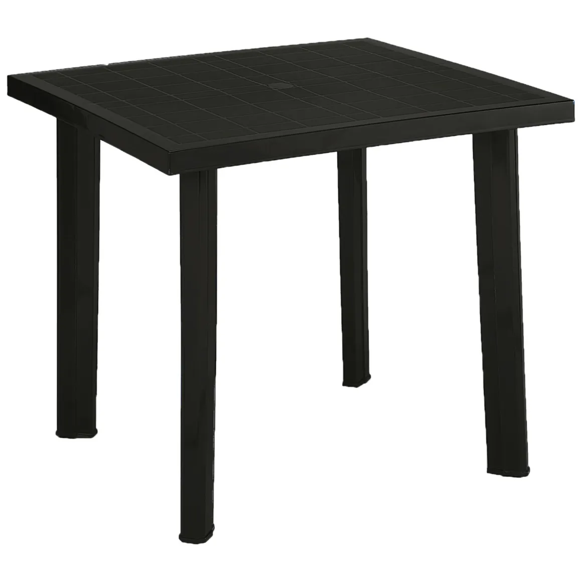 Tavolo da Esterno Nero Antracite 4 Posti Lunghezza Massima 80 cm 80x75x72h cm, Finitura Effetto Liscio Made in Italy - Tessner