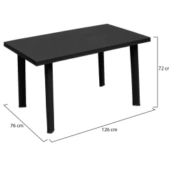 Tavoli Da Esterno > Dmora Tavolo da Esterno 6 Posti Lunghezza Massima 137 cm 137x85x72h cm, Finitura Effetto Liscio Made in Italy - Greggs Nero Antracite