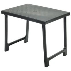 Tavolo da Esterno Nero Antracite 6 Posti Lunghezza Massima 81 cm 81x56x63h cm, Finitura Effetto Rigato Made in Italy - Beechwood