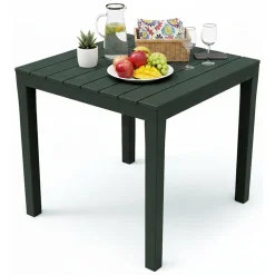 Tavoli Da Esterno|Outdoor > Dmora Tavolo da esterno 4 posti 78x78cm antracite - Vo Nero Antracite
