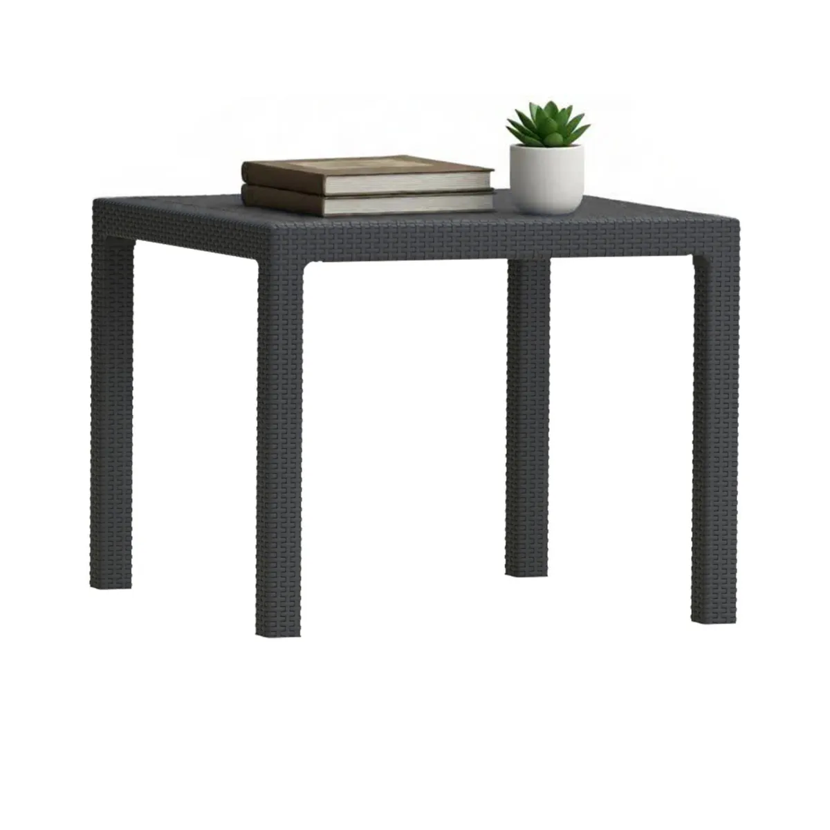 Tavoli Da Esterno > Dmora Tavolo da esterno 4 posti 95x95cm antracite - Terrace Nero Antracite