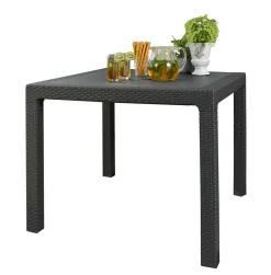 Tavoli Da Esterno > Dmora Tavolo da esterno 4 posti 95x95cm antracite - Terrace Nero Antracite