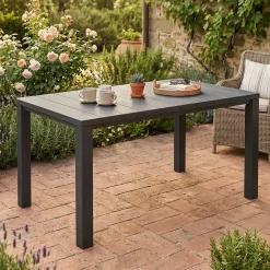 Tavolo da esterno 6 posti 147x90cm antracite - Listowel