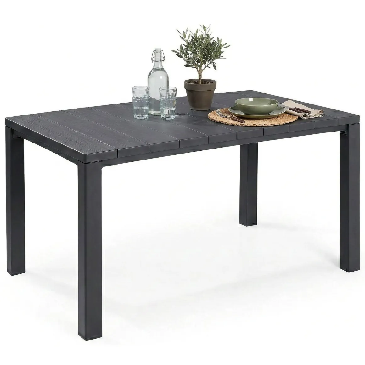 Tavolo da esterno 6 posti 147x90cm antracite - Listowel