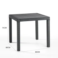 Tavolo da esterno 6 posti 80x80cm antracite - Acqua