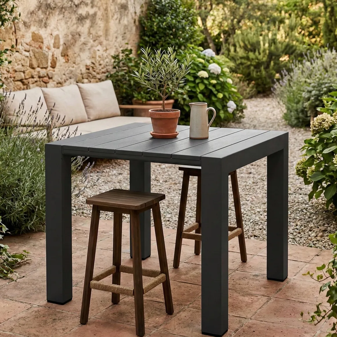 Tavolo da esterno 6 posti 90x98cm antracite - Malang