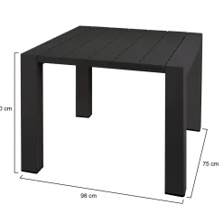 Tavolo da esterno 6 posti 90x98cm antracite - Malang