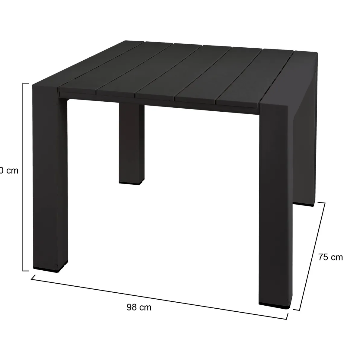 Tavolo da esterno 6 posti 90x98cm antracite - Malang