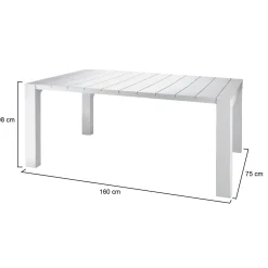 Tavoli Da Esterno > Dmora Tavolo da esterno 10 posti 160x98cm - Magelang Bianco