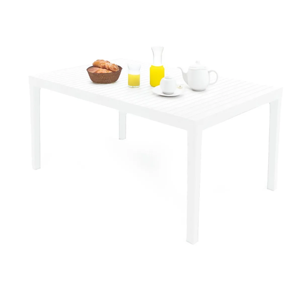 Tavoli Da Esterno|Outdoor > Dmora Tavolo da esterno 6 posti 150x90cm - Askia Bianco