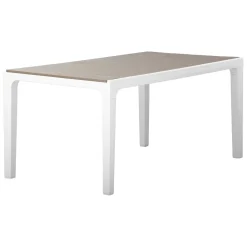 Tavoli Da Esterno > Dmora Tavolo da esterno 6 posti 160x90cm bianco e tortora - Innisfail Grigio, Bianco Tortora