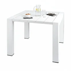 Tavoli Da Esterno > Dmora Tavolo da esterno 6 posti 90x98cm - Malang Bianco