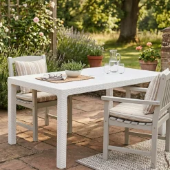 Tavoli Da Esterno > Dmora Tavolo da esterno 6 posti 94x160cm - Pickering Bianco