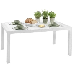 Tavoli Da Esterno > Dmora Tavolo da esterno 6 posti 94x160cm - Pickering Bianco