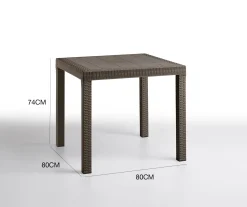 Tavoli Da Esterno|Outdoor > Dmora Tavolo da esterno 6 posti 80x80cm - Acqua Marrone