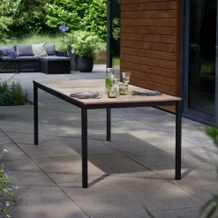 Tavolo da esterno 8 posti 200x95cm rovere e antracite - Sarnia