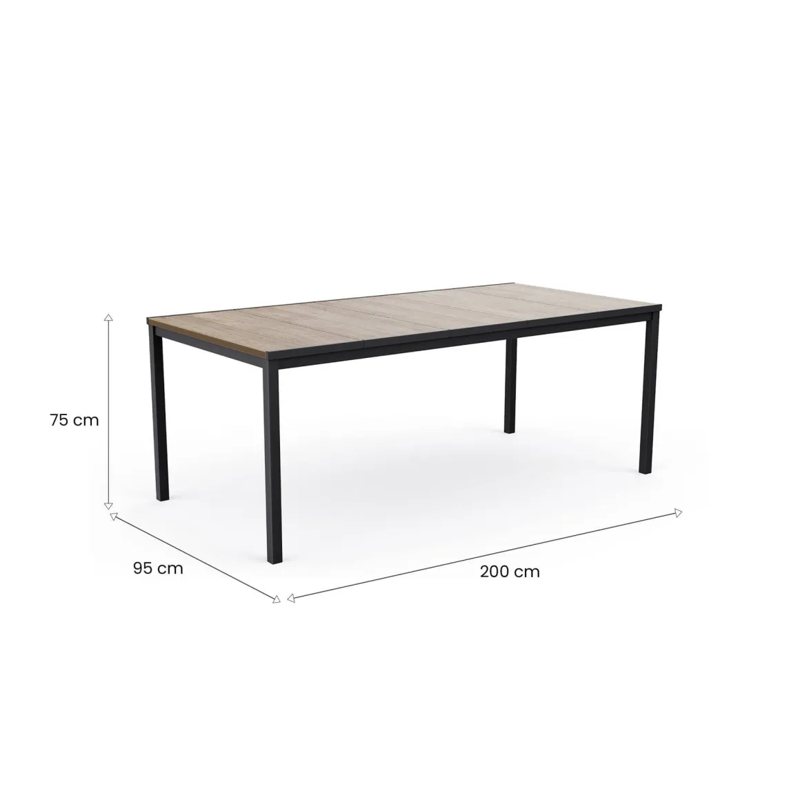 Tavoli Da Esterno > Dmora Tavolo da esterno 8 posti 200x95cm rovere e bianco - Sarnia Bianco, Marrone Rovere