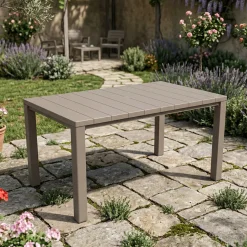 Tavolo da esterno 6 posti 147x90cm tortora - Listowel