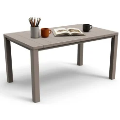Tavolo da esterno 6 posti 147x90cm tortora - Listowel