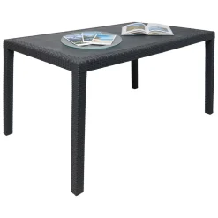 Tavoli Da Esterno|Outdoor > Dmora Tavolo da esterno resistente 10 posti 150x90cm antracite - Ariana Nero Antracite