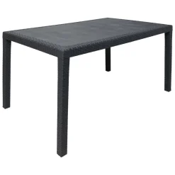 Tavoli Da Esterno|Outdoor > Dmora Tavolo da esterno resistente 10 posti 150x90cm antracite - Ariana Nero Antracite