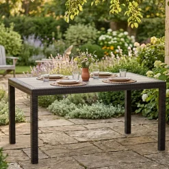 Tavolo da esterno rettangolare 10 posti 150x90cm antracite - Adila