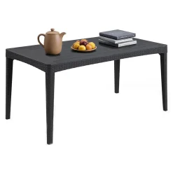 Tavoli Da Esterno > Dmora Tavolo da esterno Salmon, 160x90 h74 cm, Tortora Grigio Tortora