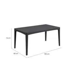 Tavolo da esterno Salmon, 160x90 h74 cm, Antracite