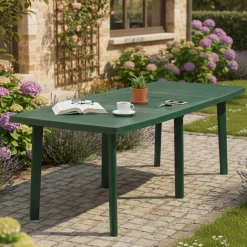 Tavoli Da Esterno > Dmora Tavolo da Esterno 2 Posti Tavolo Tavolo Rotondo Fisso 70x70x72h cm, Lunghezza Massima 70 cm Made in Italy - Lorwood Verde