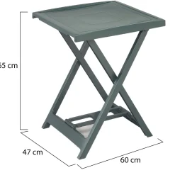 Tavolo da Esterno Verde 2 Posti Tavolo Tavolo da Esterno Fisso 60x47x65h cm, Lunghezza Massima 50 cm Made in Italy - Ohatchee