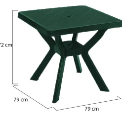 Tavoli Da Esterno > Dmora Tavolo da Esterno 4 Posti Tavolo Tavolo Fisso Rotondo 90x90x72h cm, Lunghezza Massima 90 cm Made in Italy - Brooksdale Verde