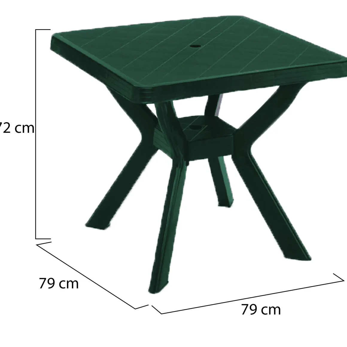 Tavoli Da Esterno > Dmora Tavolo da Esterno 4 Posti Tavolo Tavolo Fisso Rotondo 90x90x72h cm, Lunghezza Massima 90 cm Made in Italy - Brooksdale Verde